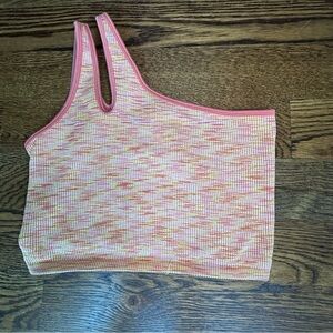 Offline by Aerie Pink Seamless One Shoulder Longline Sports Bra Size XL